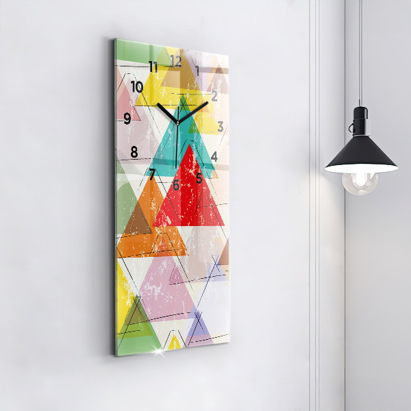 Zegar szklany pionowy Geometryczne trójkąty