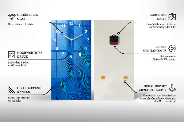 Zegar szklany pionowy Wioska rybacka