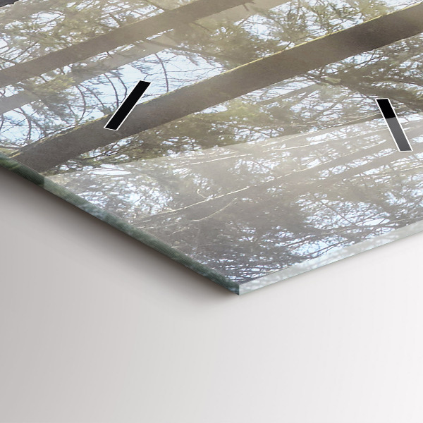 Zegar szklany pionowy Las we mgle