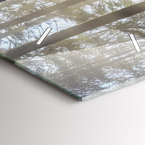 Zegar szklany pionowy Las we mgle