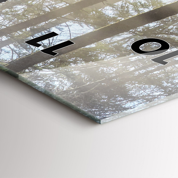 Zegar szklany pionowy Las we mgle