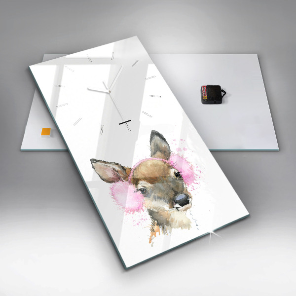 Zegar szklany pionowy Jeleń leśny