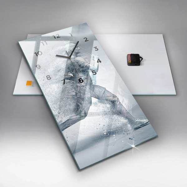 Zegar szklany pionowy Biegnący człowiek