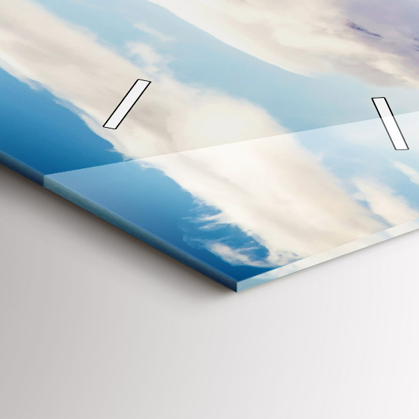 Zegar szklany pionowy Widok na jezioro