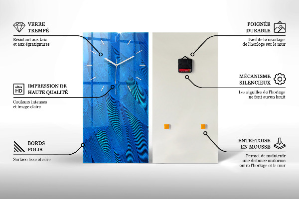 Zegar ścienny pionowy Latające błękitne ptaki