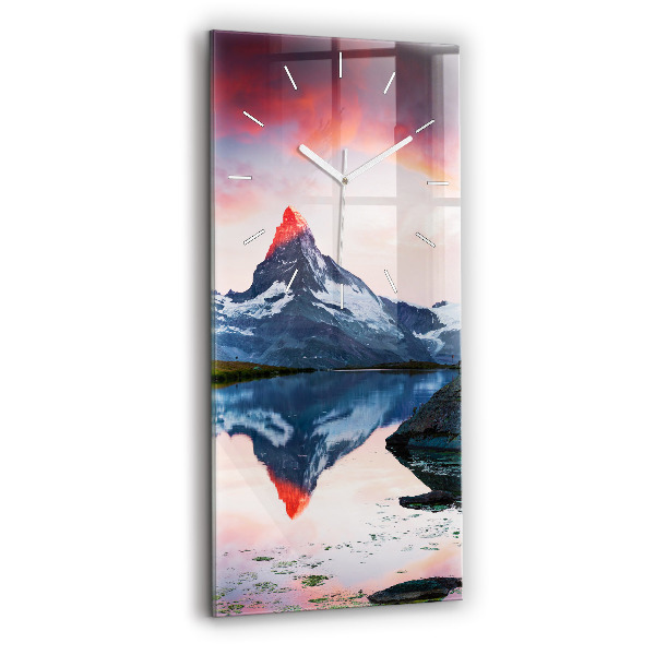 Zegar ścienny pionowy Stellisee Matterhorn jezioro