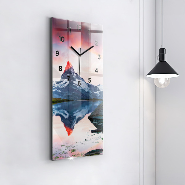 Zegar ścienny pionowy Stellisee Matterhorn jezioro