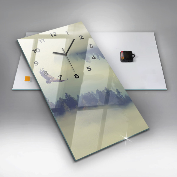 Zegar ścienny pionowy Mglisty las orzeł