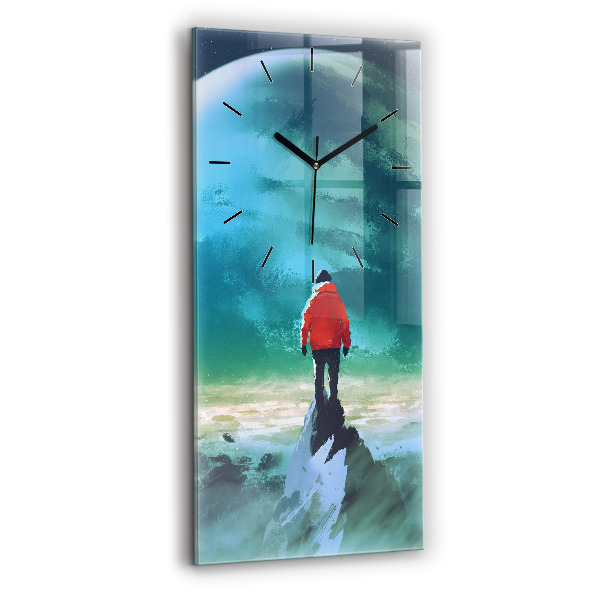 Zegar ścienny pionowy Człowiek na księżycu