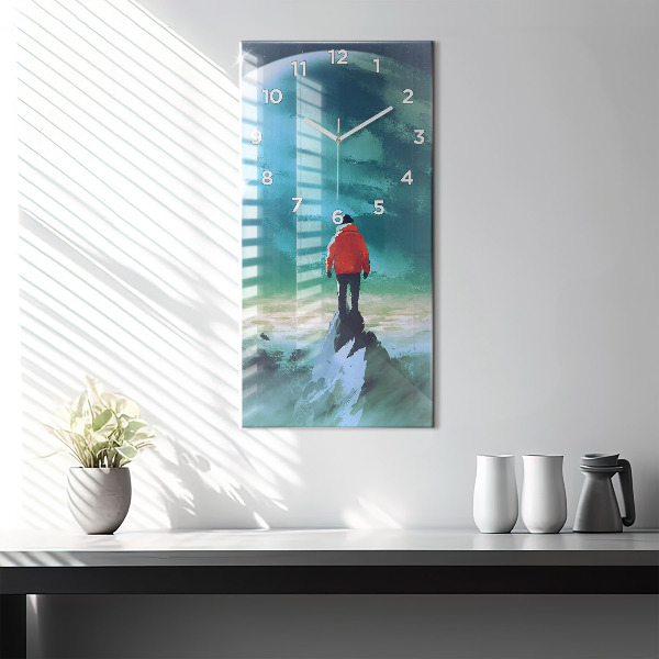 Zegar ścienny pionowy Człowiek na księżycu