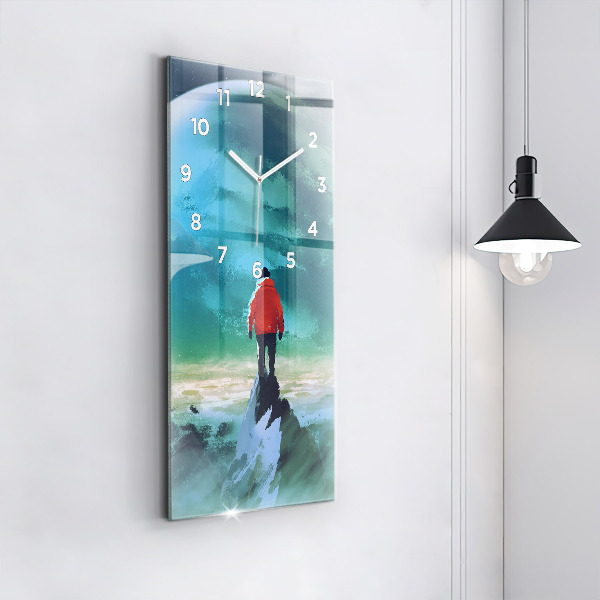 Zegar ścienny pionowy Człowiek na księżycu