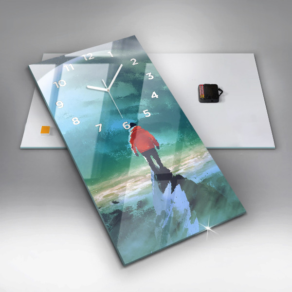 Zegar ścienny pionowy Człowiek na księżycu