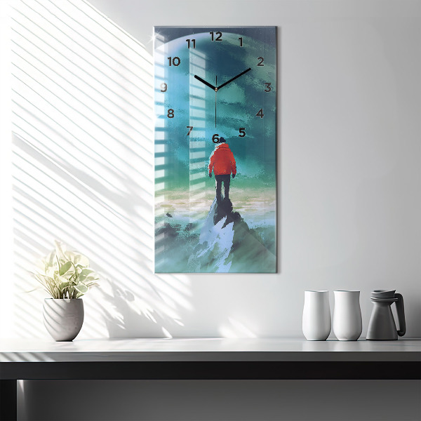 Zegar ścienny pionowy Człowiek na księżycu