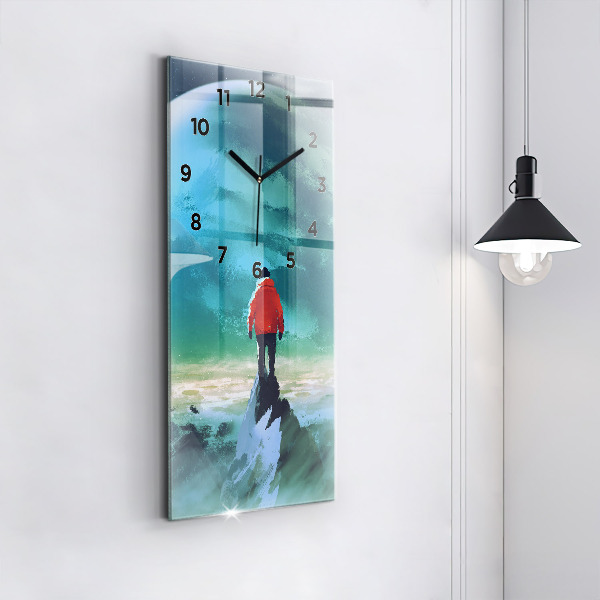 Zegar ścienny pionowy Człowiek na księżycu