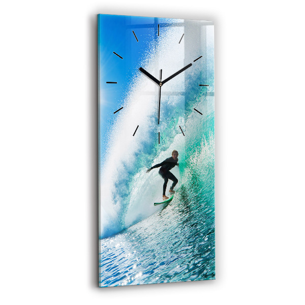 Zegar szklany pionowy Surfing na Hawajach
