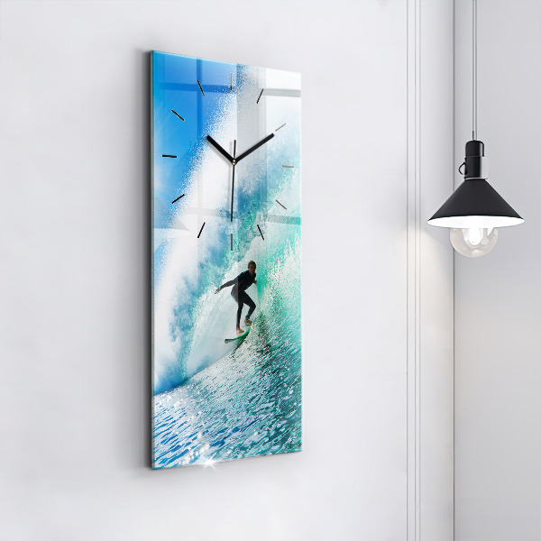 Zegar szklany pionowy Surfing na Hawajach