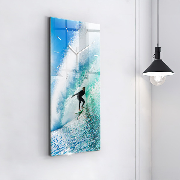 Zegar szklany pionowy Surfing na Hawajach