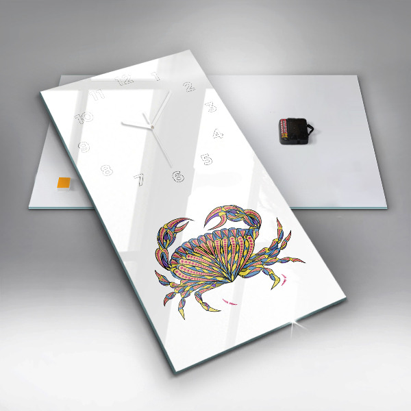 Zegar ścienny pionowy Krab etniczny