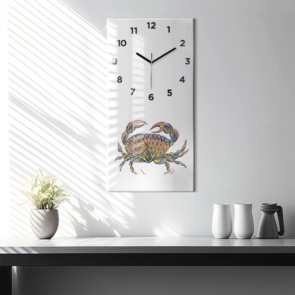Zegar ścienny pionowy Krab etniczny