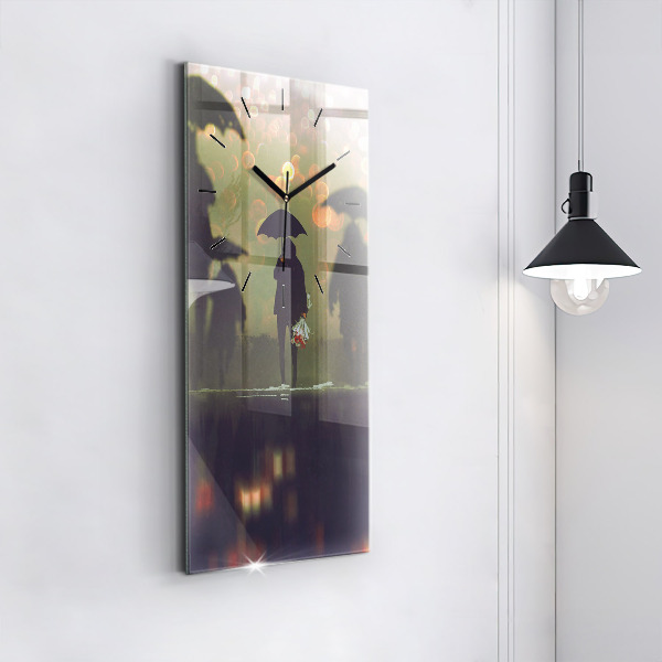 Zegar ścienny pionowy Ludzie z parasolami