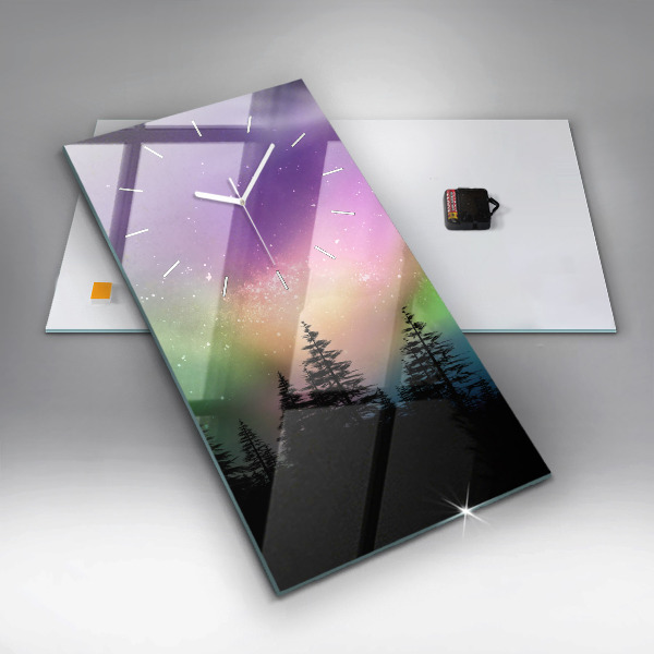 Zegar ścienny pionowy Zorza polarna