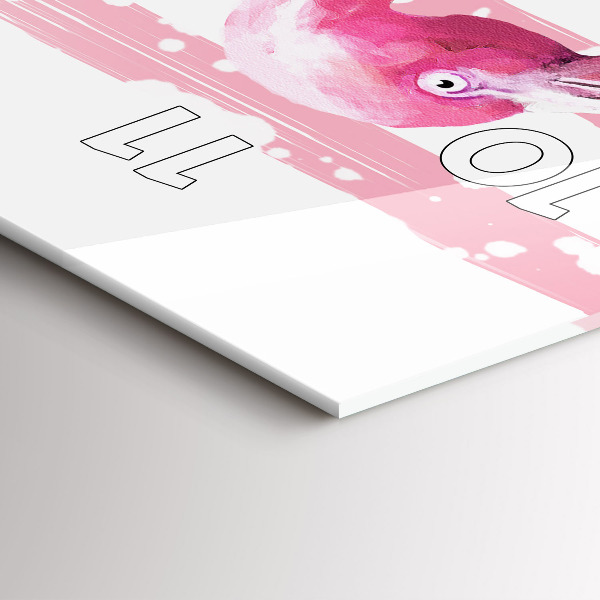 Zegar ścienny pionowy Grafika flaminga