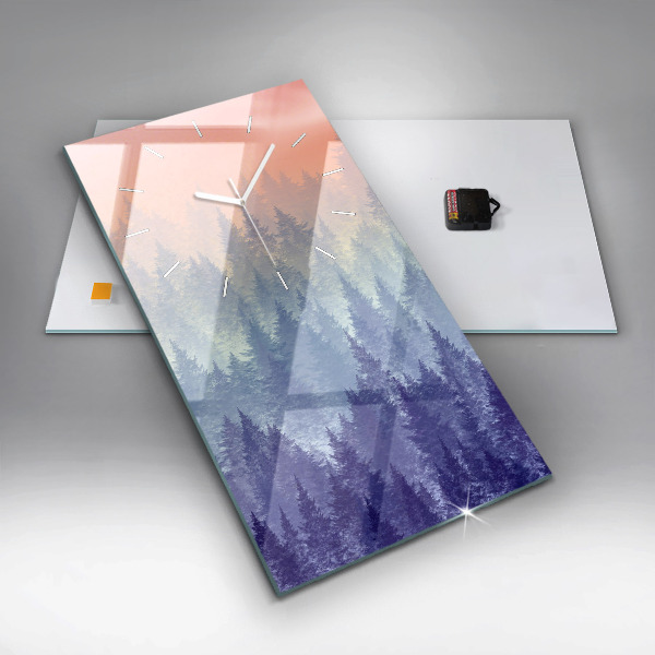 Zegar ścienny pionowy Las we mgle