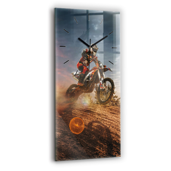 Zegar ścienny pionowy Mężczyzna na motocyklu