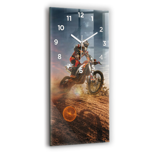 Zegar ścienny pionowy Mężczyzna na motocyklu