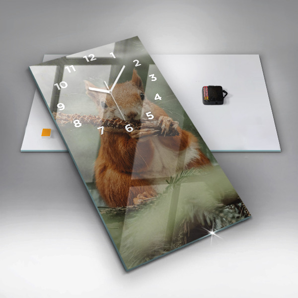 Zegar ścienny pionowy Wiewiórka i dzika natura