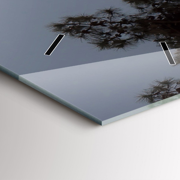 Zegar ścienny pionowy Półksiężyc i drzewa