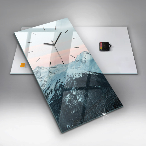 Zegar ścienny pionowy Pasmo górskie zimą