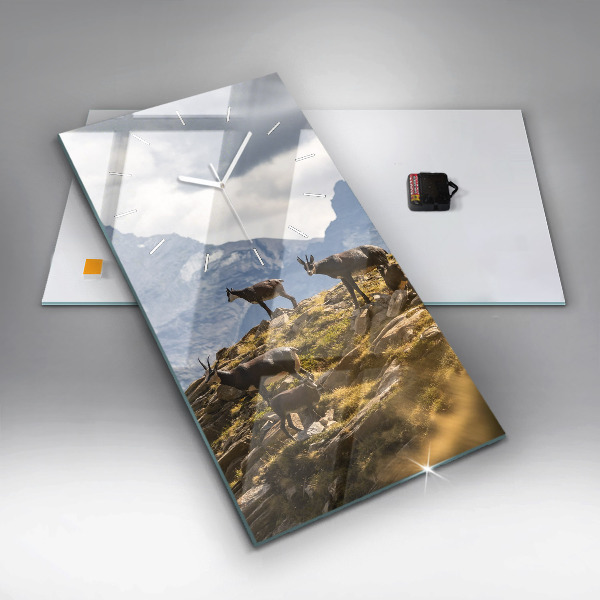 Zegar ścienny pionowy Koza w Dolinie Aosta