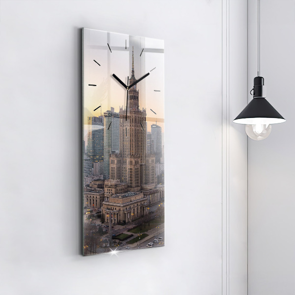 Zegar ścienny pionowy Panorama Warszawy