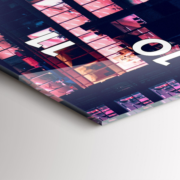 Zegar ścienny pionowy Warszawa w nocy