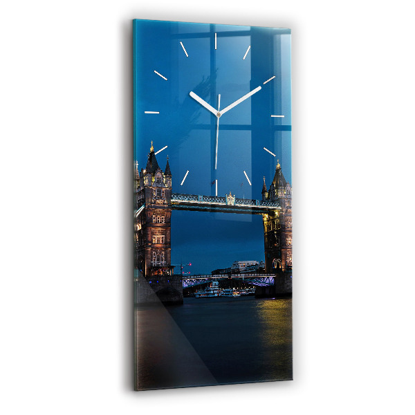 Zegar ścienny pionowy Tower Bridge Londyn nocą