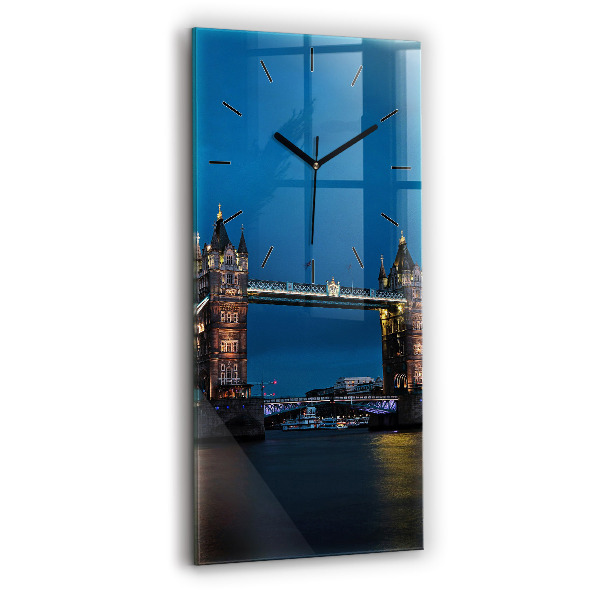 Zegar ścienny pionowy Tower Bridge Londyn nocą