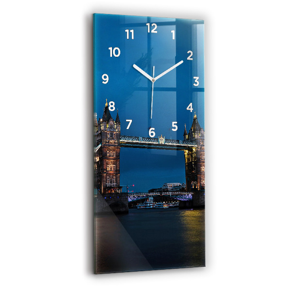 Zegar ścienny pionowy Tower Bridge Londyn nocą