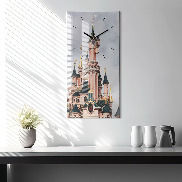 Zegar ścienny pionowy Zamek Disneyland w Paryżu