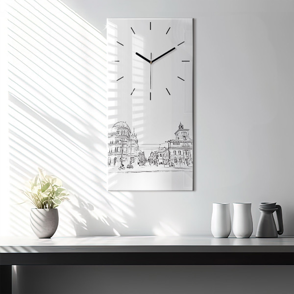 Zegar ścienny pionowy Ilustracja miasta Poznań