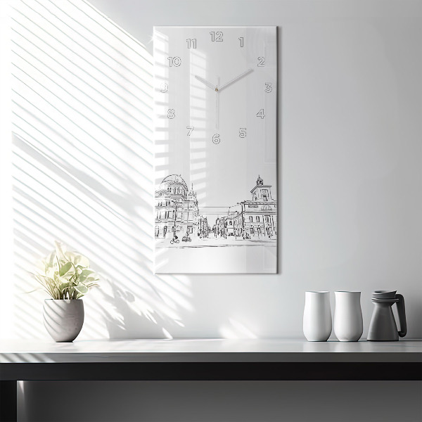 Zegar ścienny pionowy Ilustracja miasta Poznań