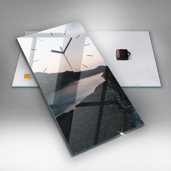 Zegar ścienny pionowy Jezioro i góry