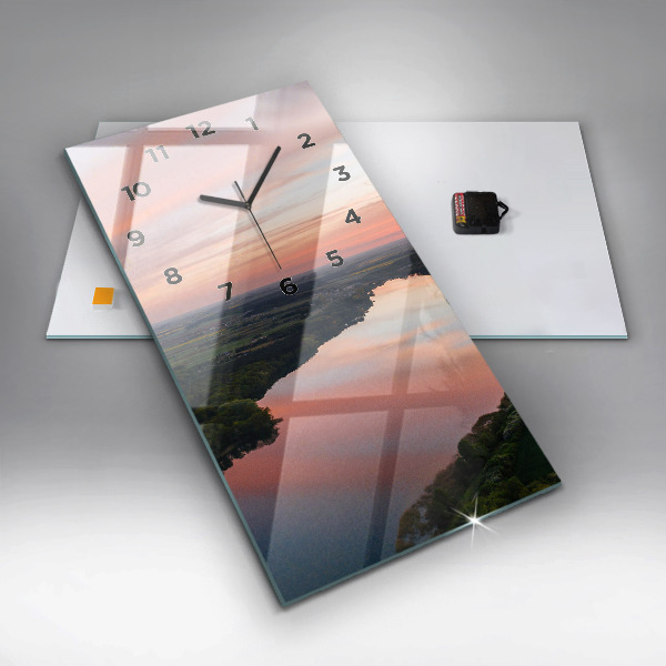 Zegar ścienny pionowy Widok na jezioro