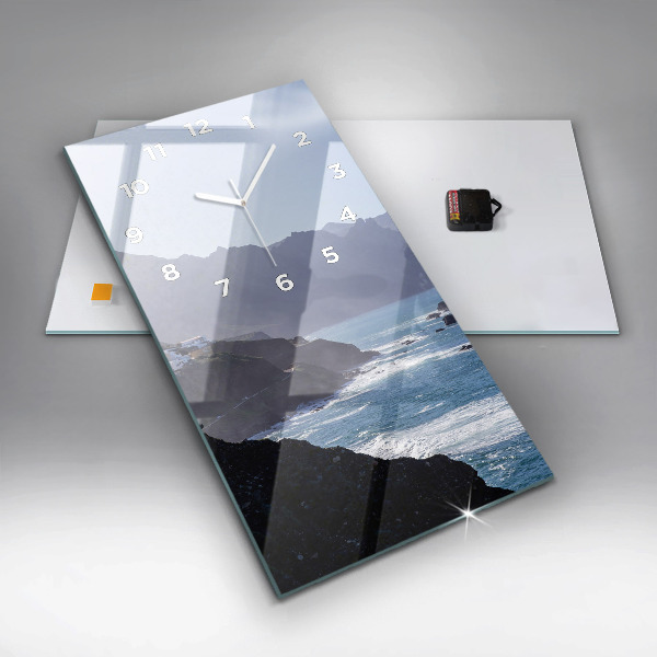 Zegar ścienny pionowy Góry przy oceanie