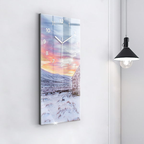 Zegar ścienny pionowy Domek w górach