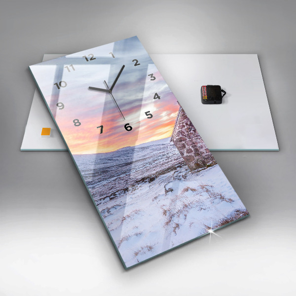 Zegar ścienny pionowy Domek w górach