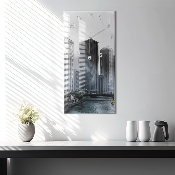 Zegar ścienny pionowy Panorama miasta