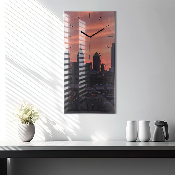 Zegar ścienny pionowy Panorama miasta Philadelphia
