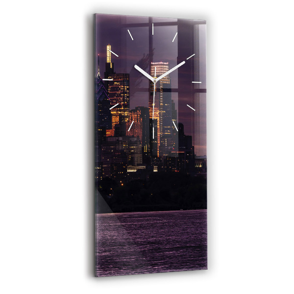 Zegar ścienny pionowy Panorama miasta Philadelphia