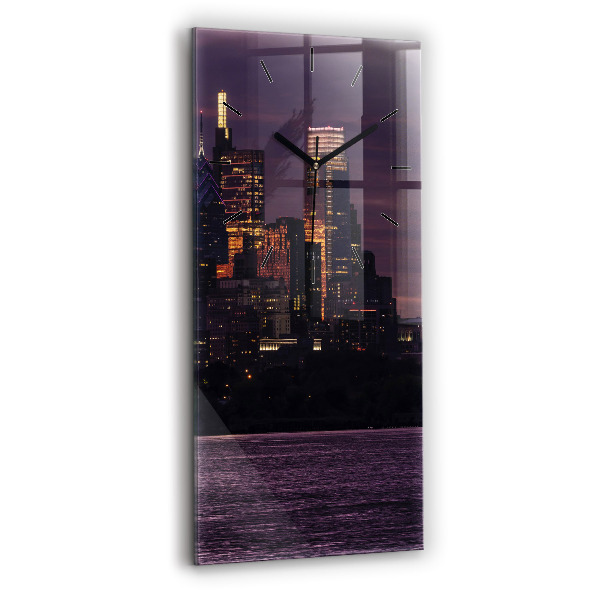 Zegar ścienny pionowy Panorama miasta Philadelphia